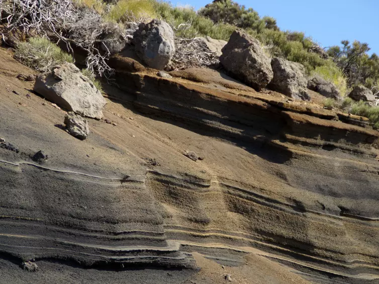 rocks on an embankment.