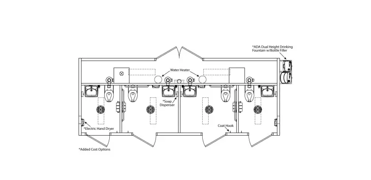 DK-4 flush restroom floorplan.