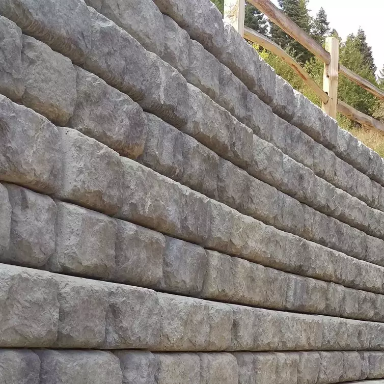 Redi-Rock retaining wall.