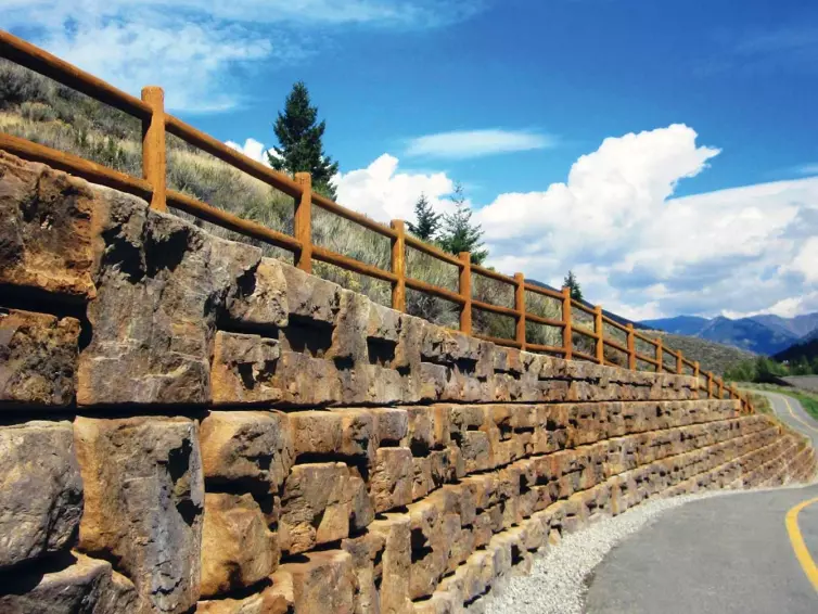 Redi-Rock retaining wall.
