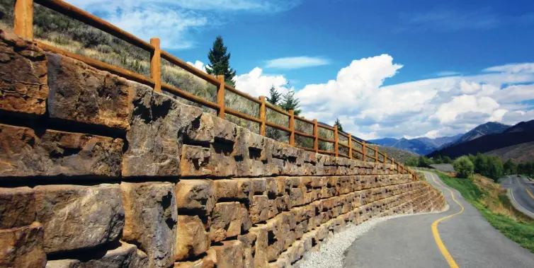 Redi-Rock retaining wall.