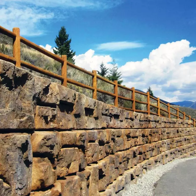 Redi-Rock retaining wall.