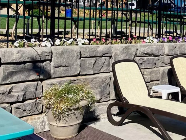 Redi-Rock retaining wall.