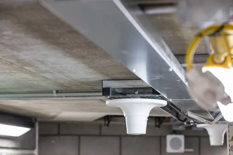 heating and ventilation equipment in train station.