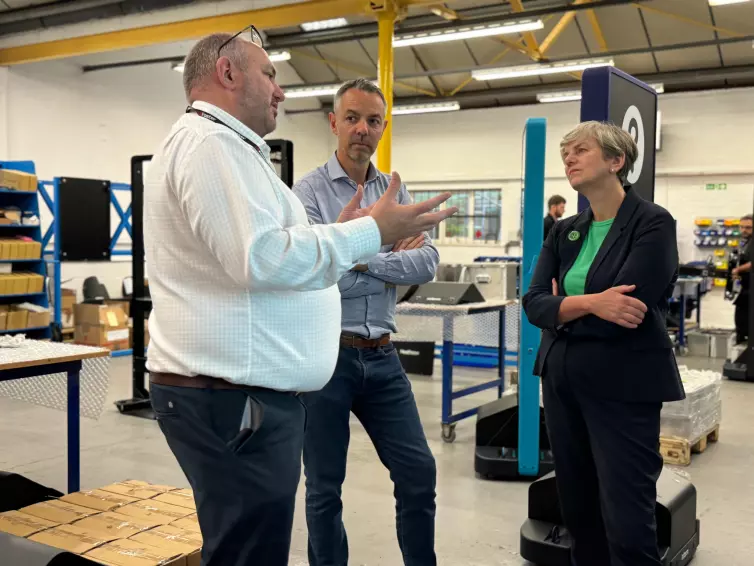 David Clarke, Director of Sales & Marketing, Technology Services and Solutions, Dagan Bradbury, Head of Inform, and Lilian Greenwood, Nottingham South Member of Parliament.