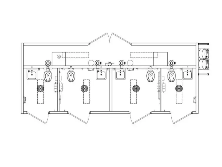 DK-4 Multiuser Flush Restroom.