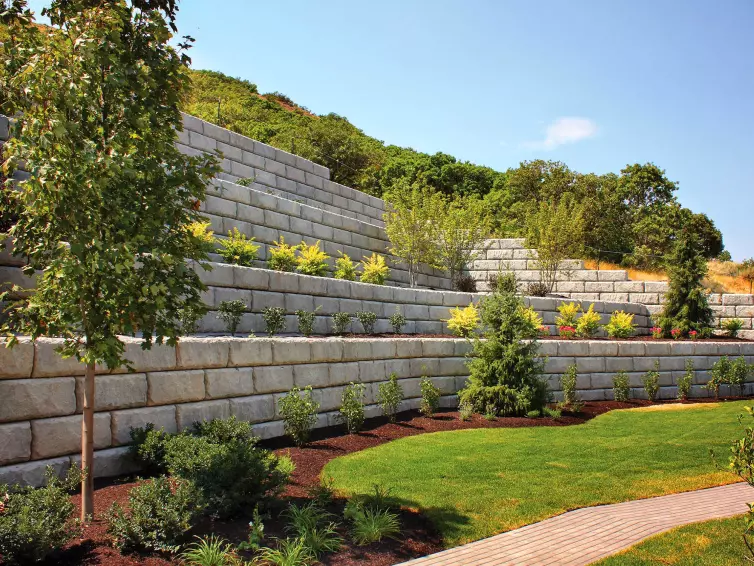 Redi-Rock retaining wall solutions.