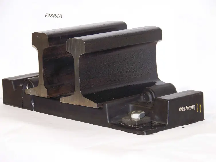 close-up of an F28R4A restraining rail.