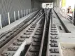 crossing train tracks showing rail and fasteners