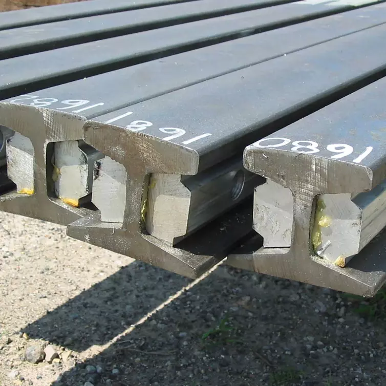 close up of three bars of rail.