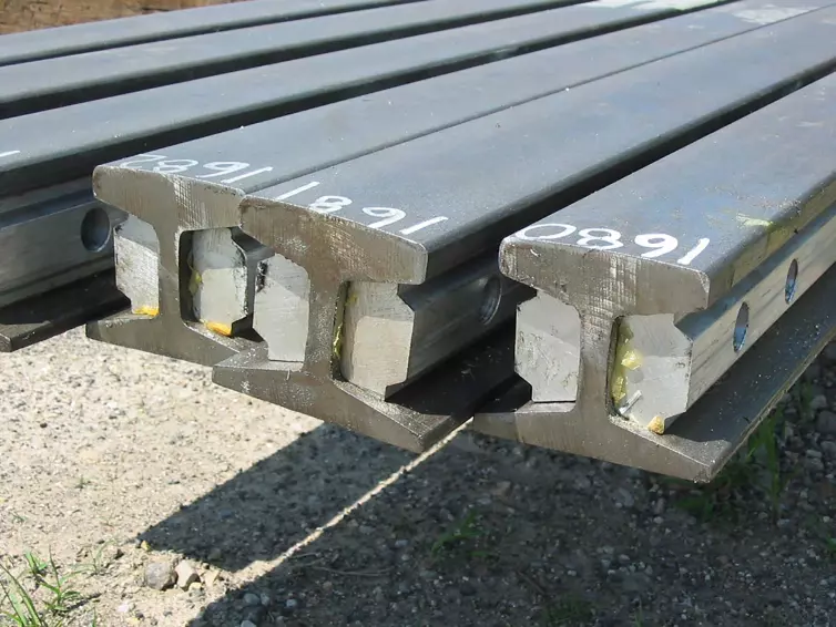 close up of three bars of rail.