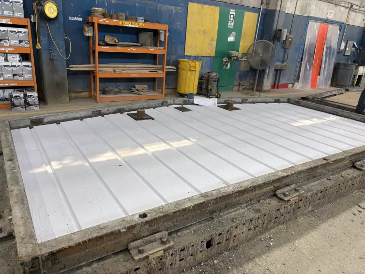 The first pour of the precast concrete walls for the Cortez restroom building that was donated to the PA Trolley Museum.